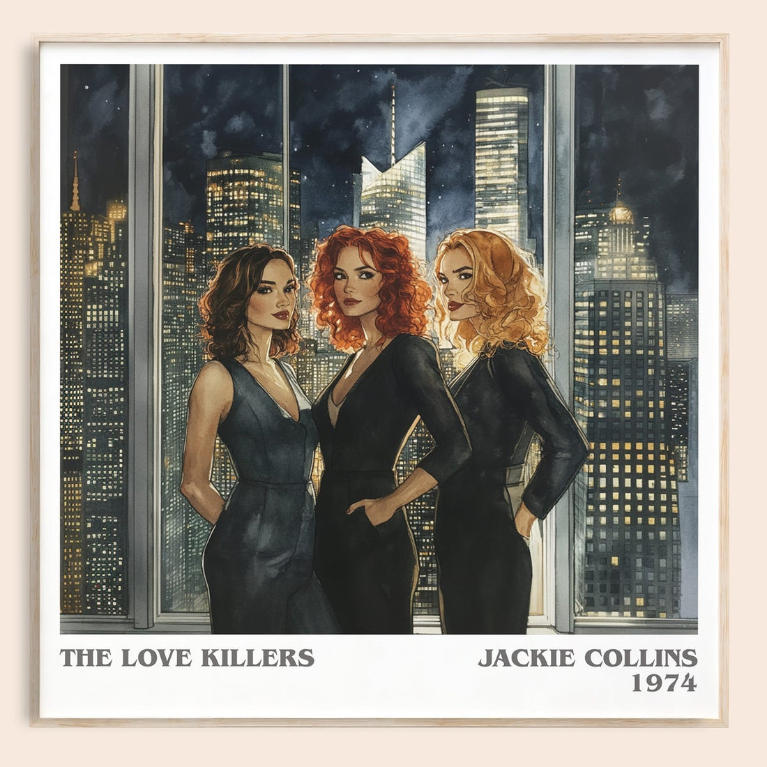 The Love Killers literary book poster by Jackie Collins – framed literary art print