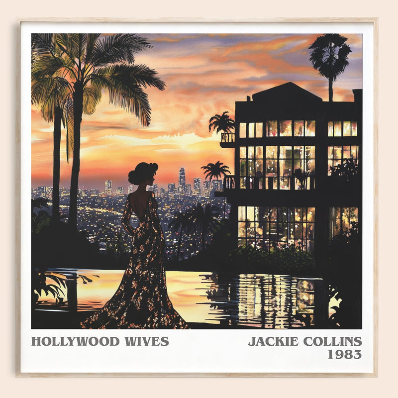 Hollywood Wives literary book poster by Jackie Collins – framed literary art print