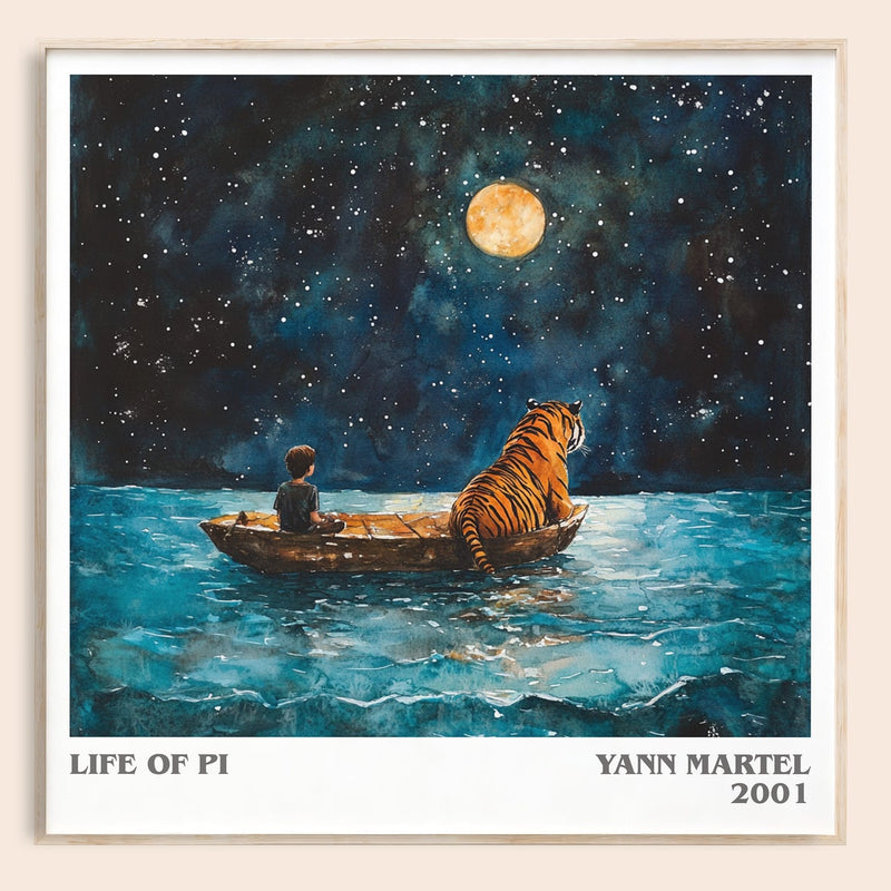 Life of Pi literary book poster by Yann Martel – framed literary art print