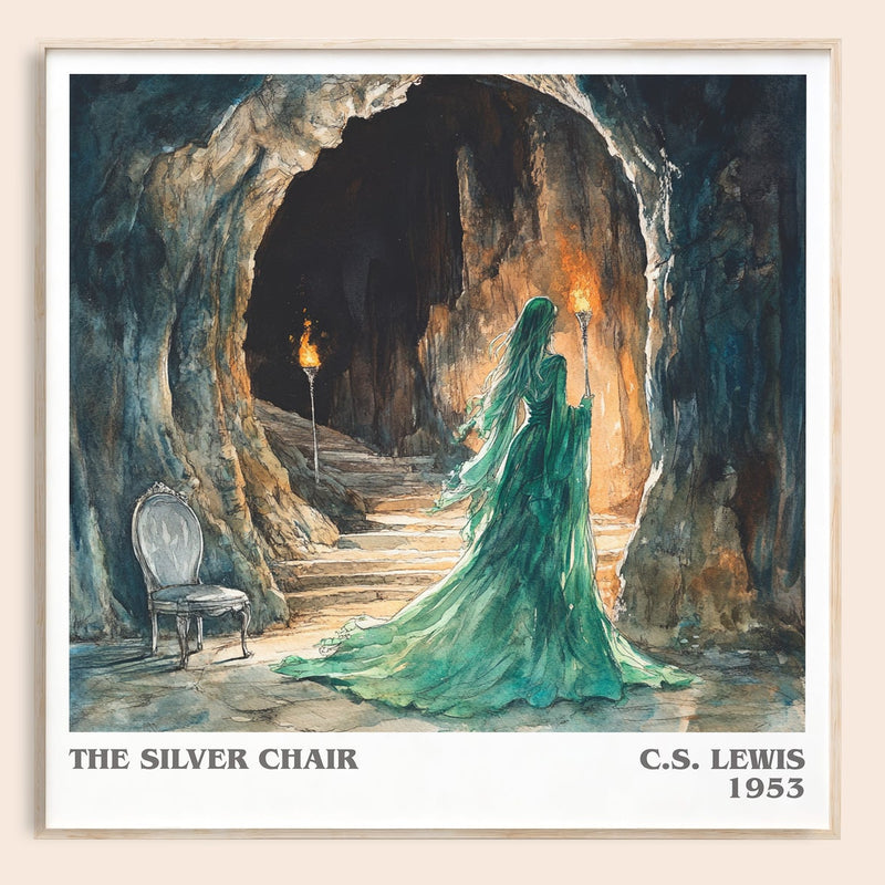The Silver Chair literary book poster by C. S. Lewis – framed literary art print