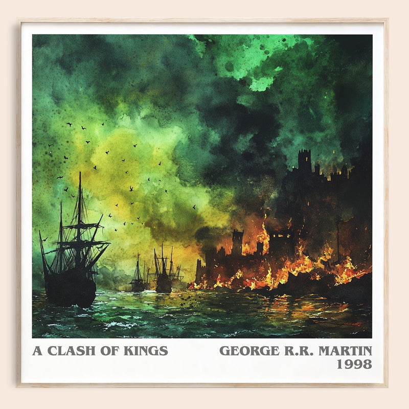 A Clash of Kings literary book poster by George R. R. Martin – framed literary art print