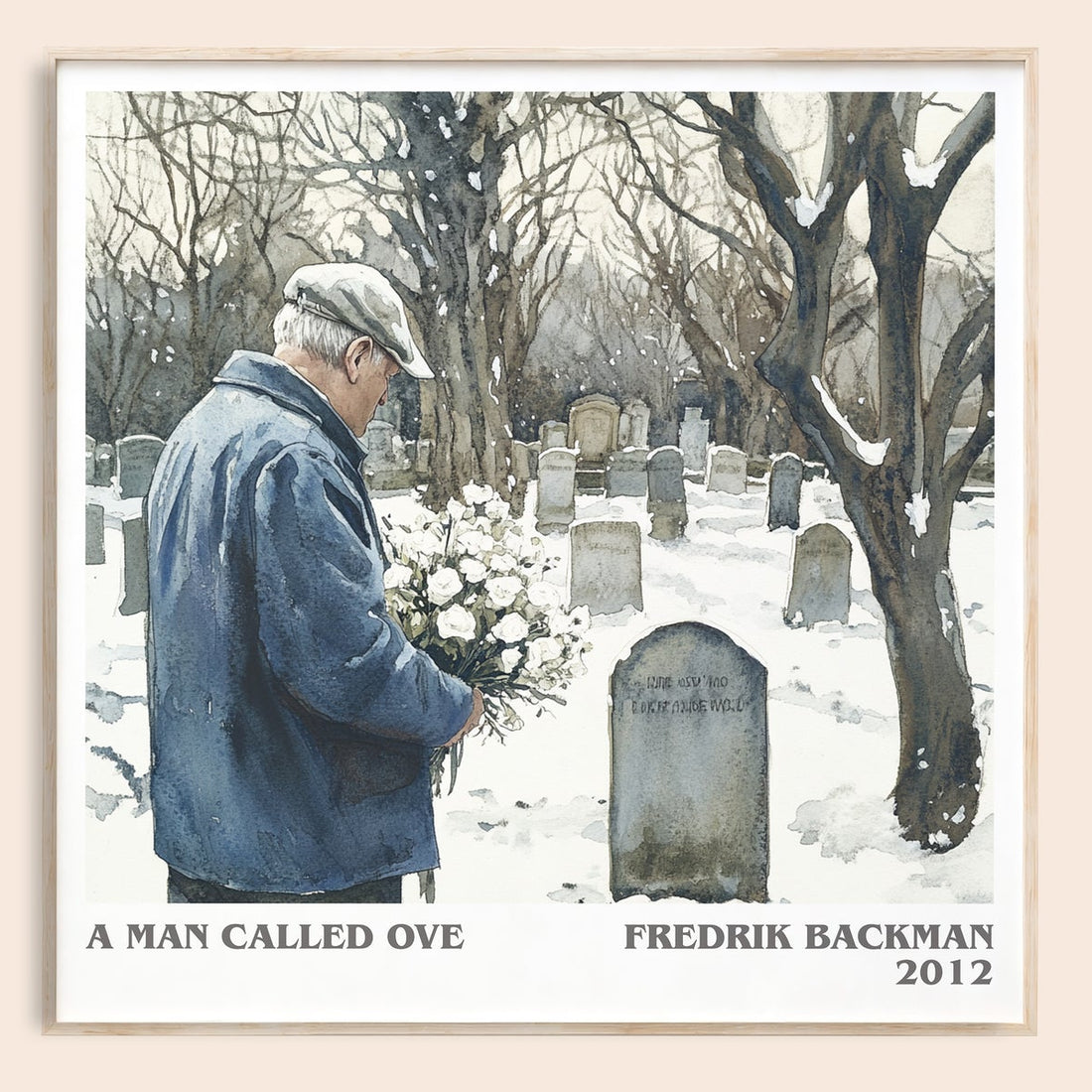 A Man Called Ove literary book poster by Fredrik Backman – framed literary art print