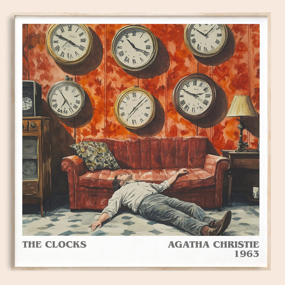 The Clocks literary book poster by Agatha Christie – framed literary art print