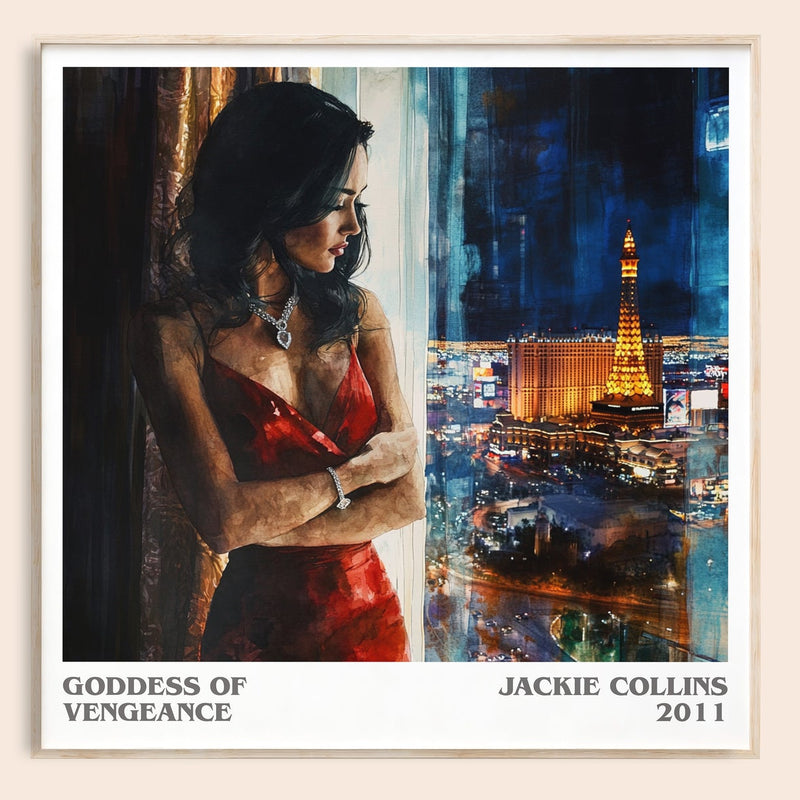 Goddess of Vengeance literary book poster by Jackie Collins – framed literary art print