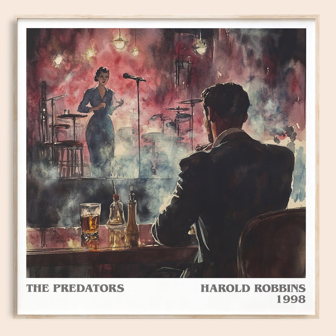 The Predators literary book poster by Harold Robbins – framed literary art print