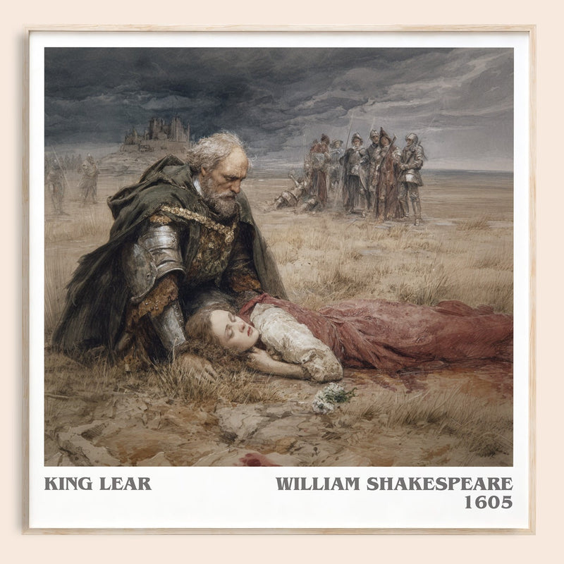 King Lear literary book poster by William Shakespeare – framed literary art print