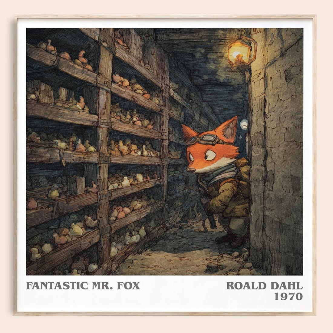 Fantastic Mr. Fox literary book poster by Roald Dahl – framed literary art print