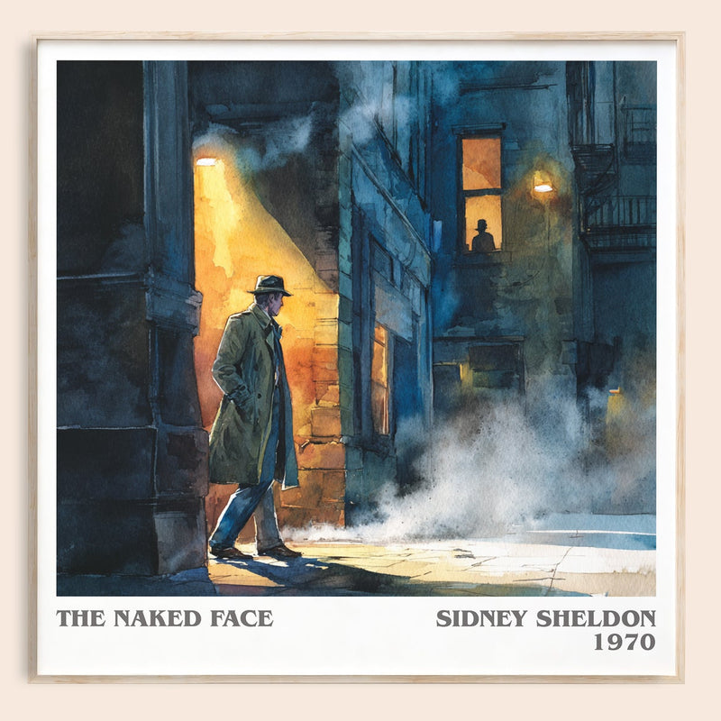 The Naked Face literary book poster by Sidney Sheldon – framed literary art print