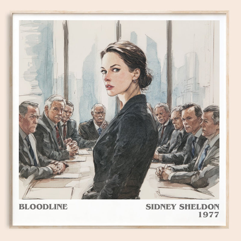 Bloodline literary book poster by Sidney Sheldon – framed literary art print