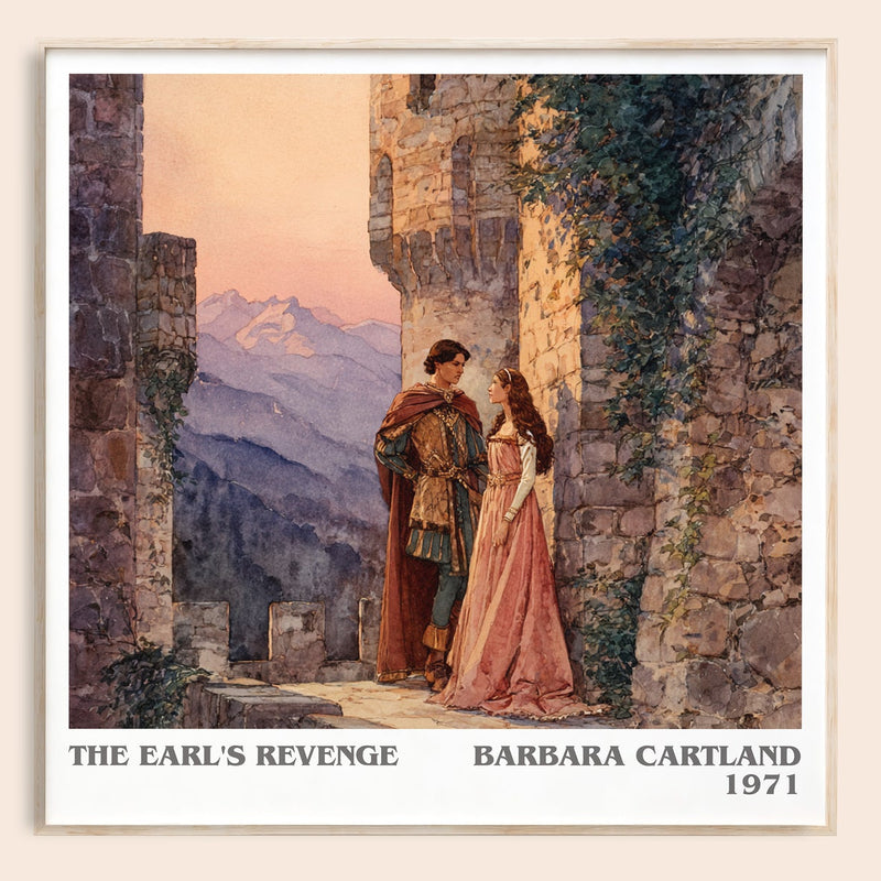 The Earl's Revenge literary book poster by Barbara Cartland – framed literary art print