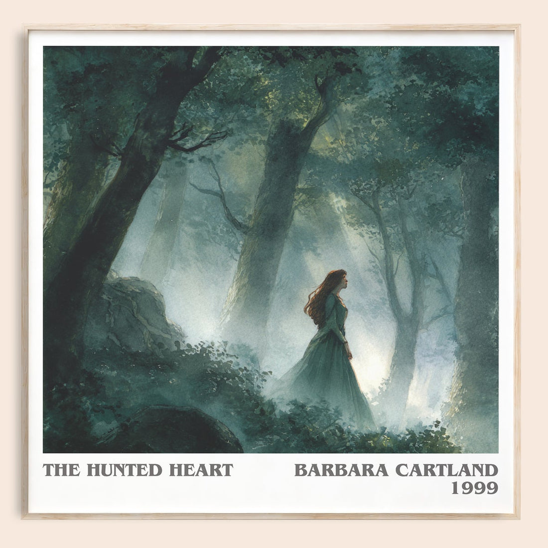 The Hunted Heart literary book poster by BARBARA. CARTLAND – framed literary art print