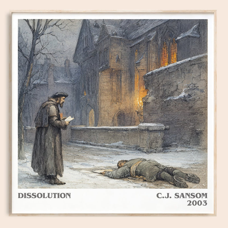 Dissolution literary book poster by C.J. Sansom – framed literary art print