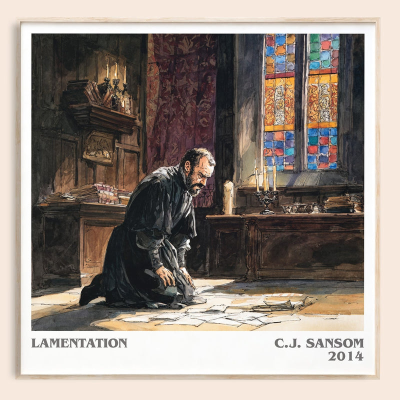 Lamentation literary book poster by C.J. Sansom – framed literary art print