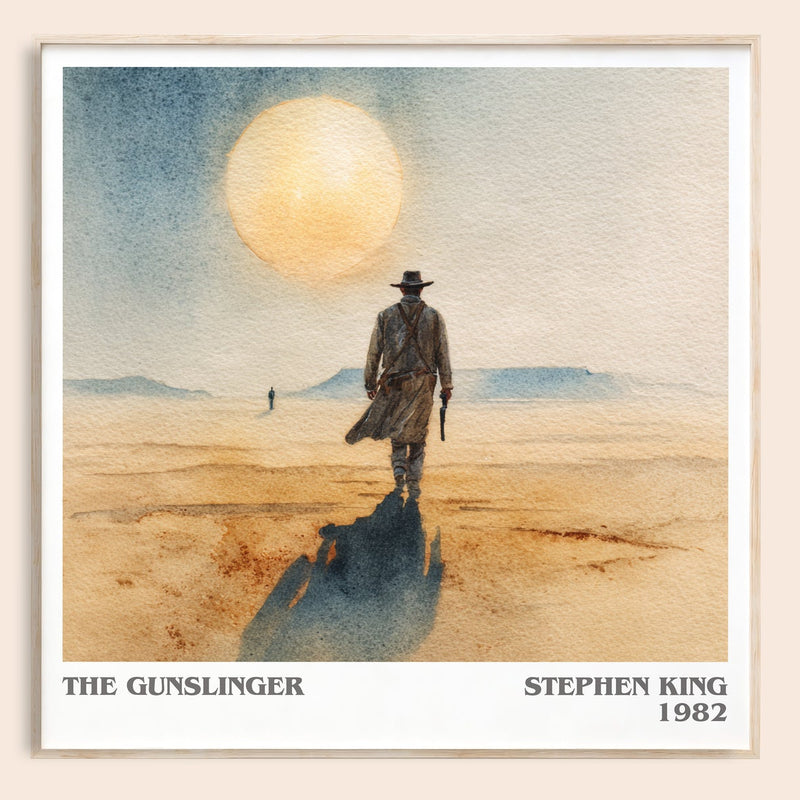 The Gunslinger literary book poster by Stephen King – framed literary art print