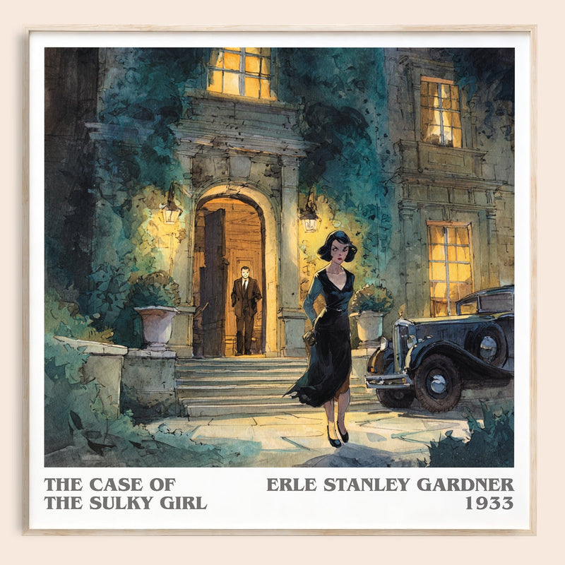The Case Of The Sulky Girl literary book poster by Erle Stanley Gardner – framed literary art print