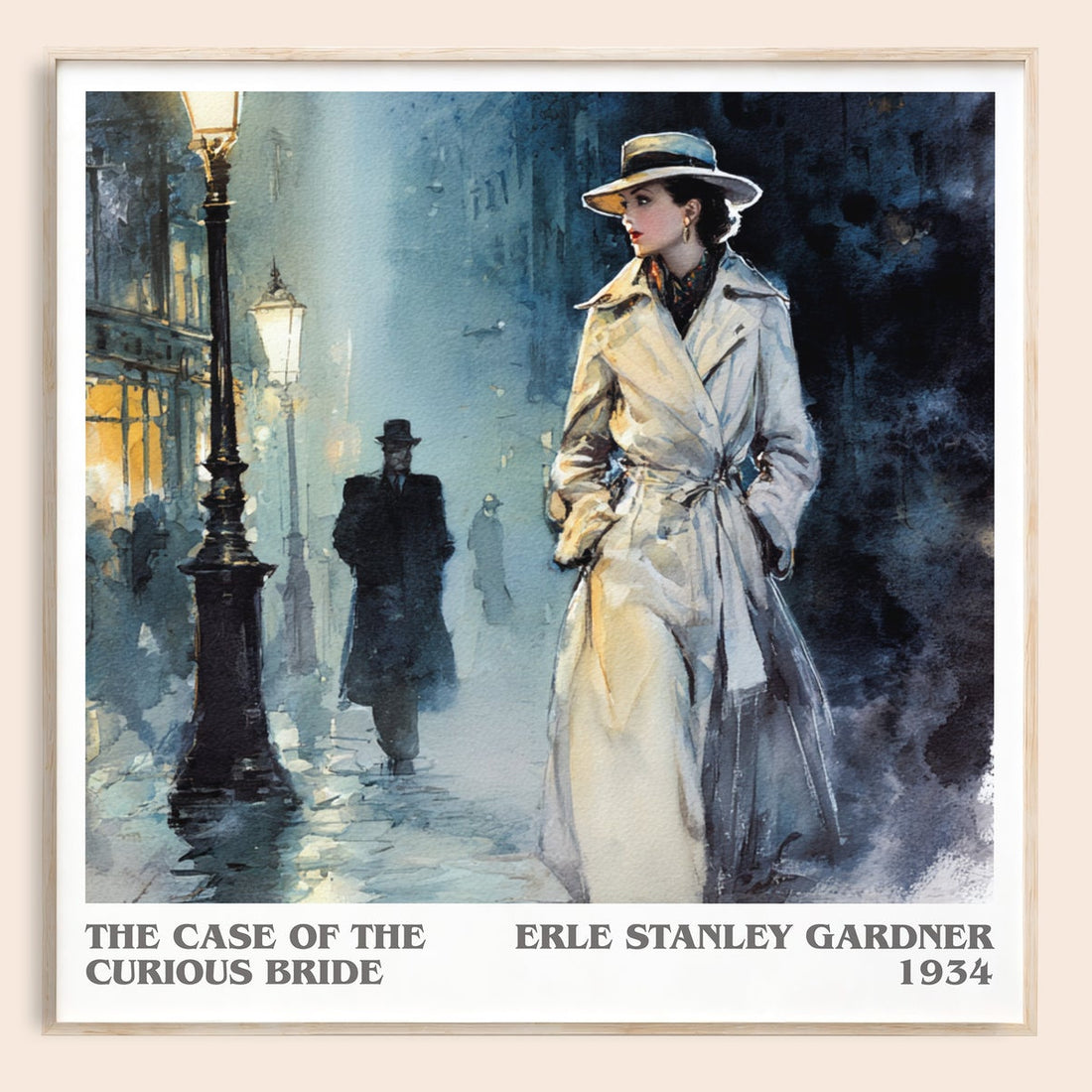 The Case of the Curious Bride literary book poster by Erle Stanley Gardner – framed literary art print