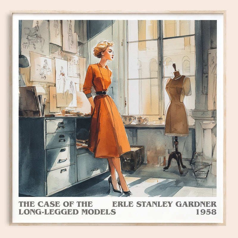 The Case of the Long-legged Models literary book poster by Erle Stanley Gardner – framed literary art print