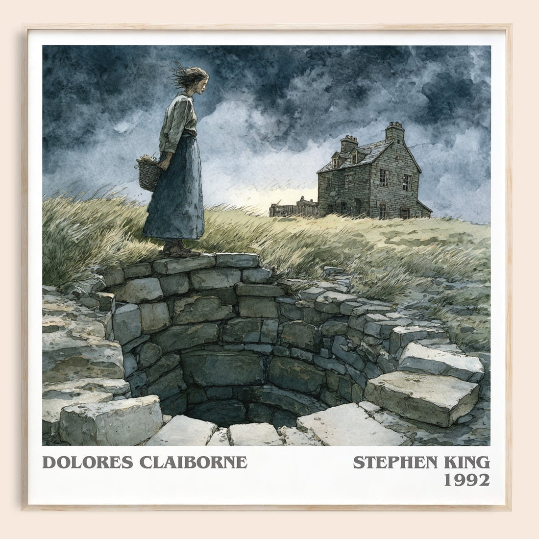 Dolores Claiborne literary book poster by Stephen King – framed literary art print