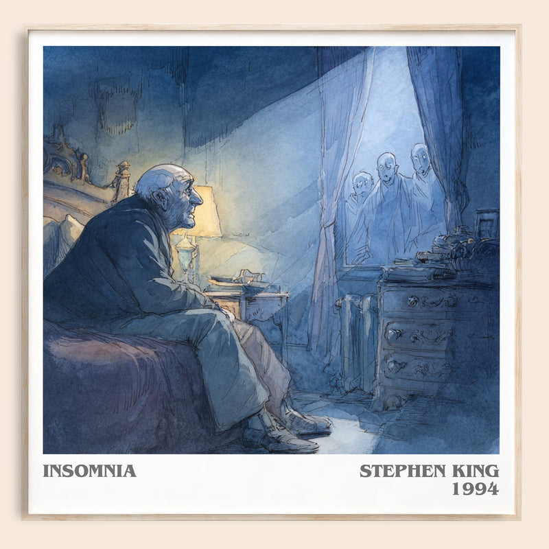 Insomnia literary book poster by Stephen King – framed literary art print