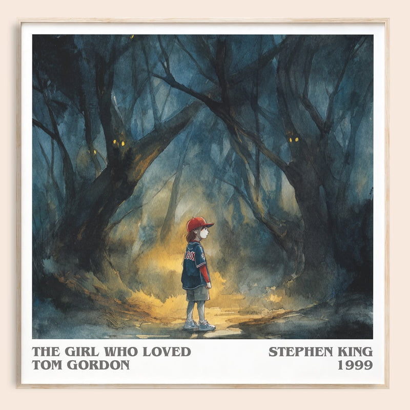 The Girl Who Loved Tom Gordon literary book poster by Stephen King – framed literary art print