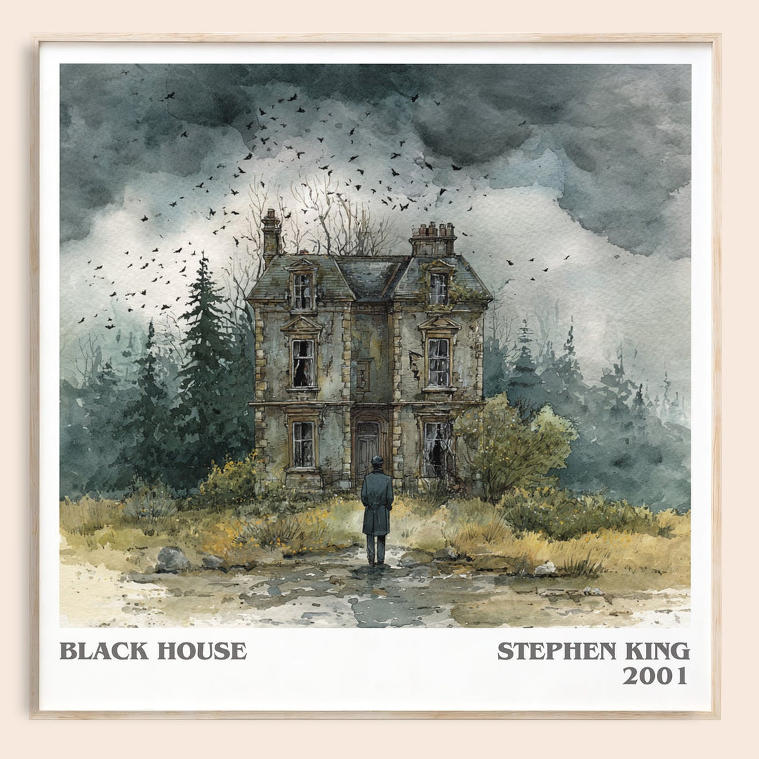 Black House literary book poster by Stephen King – framed literary art print