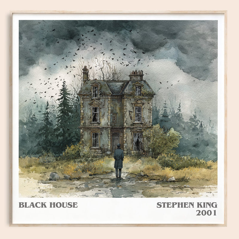 Black House literary book poster by Stephen King – framed literary art print
