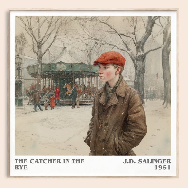 The Catcher in the Rye literary book poster by J. D. Salinger – framed literary art print
