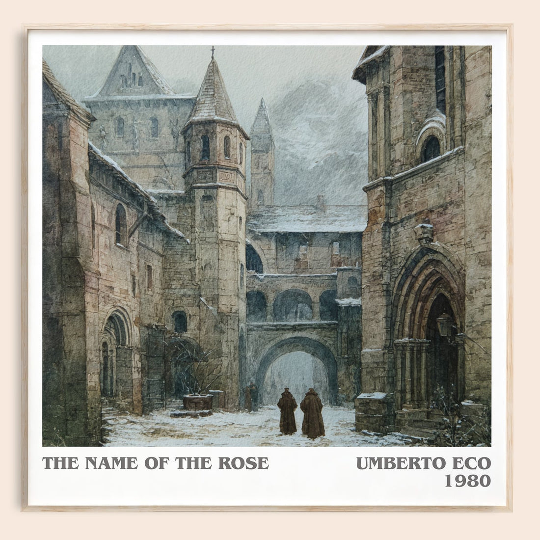 The Name of the Rose literary book poster by Umberto Eco – framed literary art print