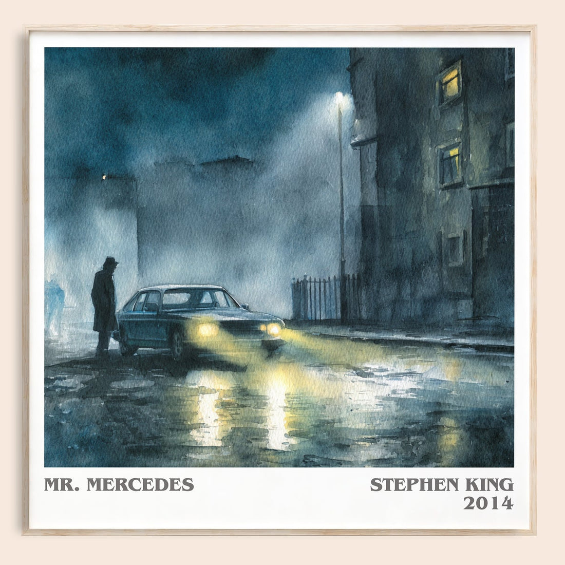 Mr. Mercedes literary book poster by Stephen King – framed literary art print