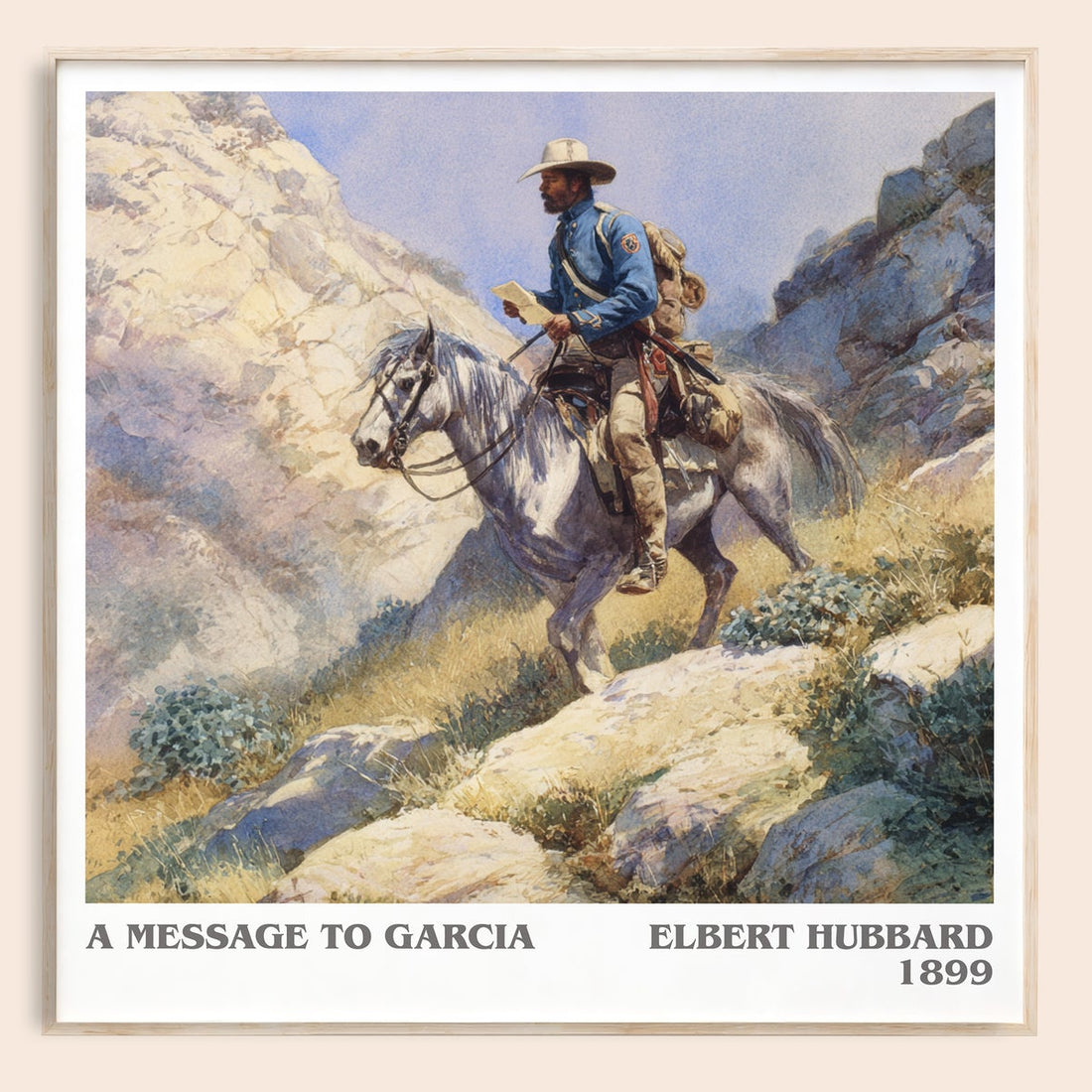 A Message to Garcia literary book poster by Elbert Hubbard – framed literary art print