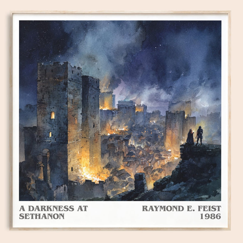 A Darkness at Sethanon literary book poster by Raymond E. Feist – framed literary art print