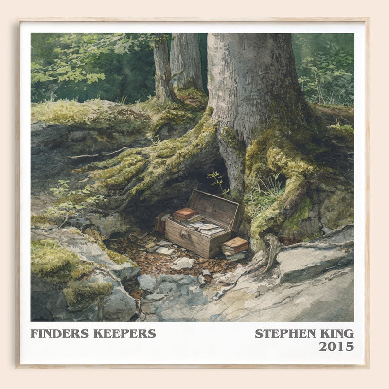 Finders Keepers literary book poster by Stephen King – framed literary art print