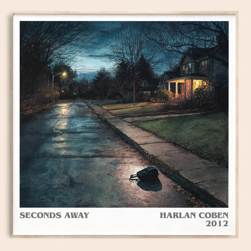 Seconds Away literary book poster by Harlan Coben – framed literary art print