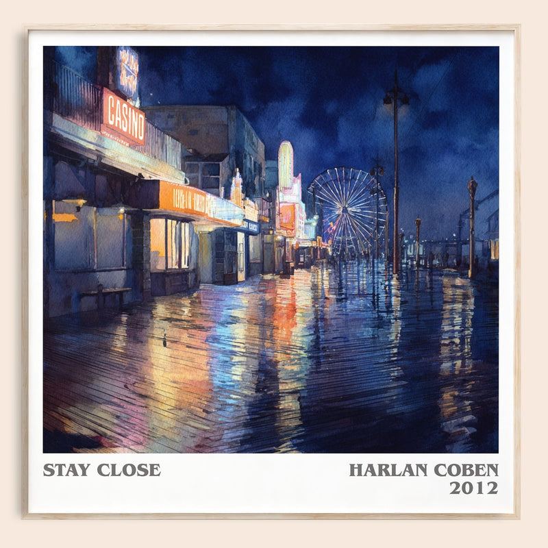 Stay Close literary book poster by Harlan Coben – framed literary art print