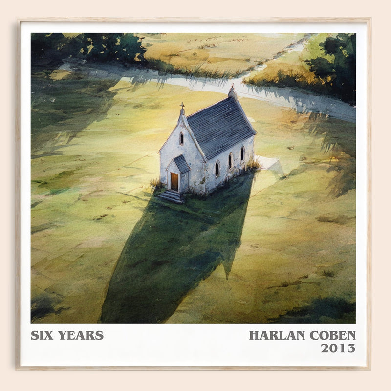 Six Years literary book poster by Harlan Coben – framed literary art print