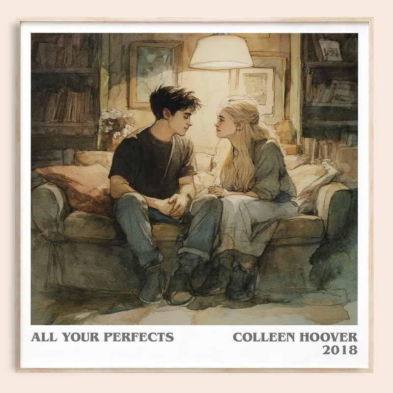 All Your Perfects literary book poster by Colleen Hoover – framed literary art print