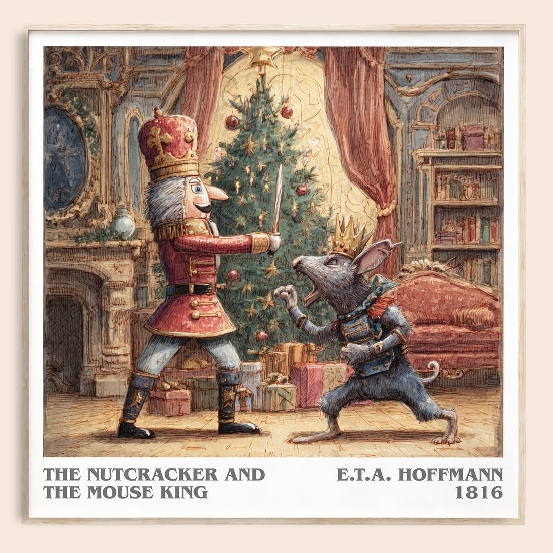 Nutcracker and the Mouse King literary book poster by E. T. A. Hoffmann – framed literary art print