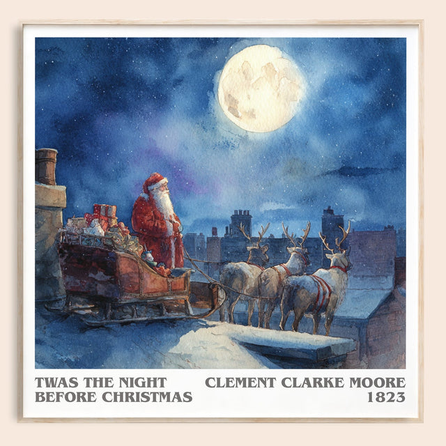 Twas The Night Before Christmas Literary Art Print by C. Moore