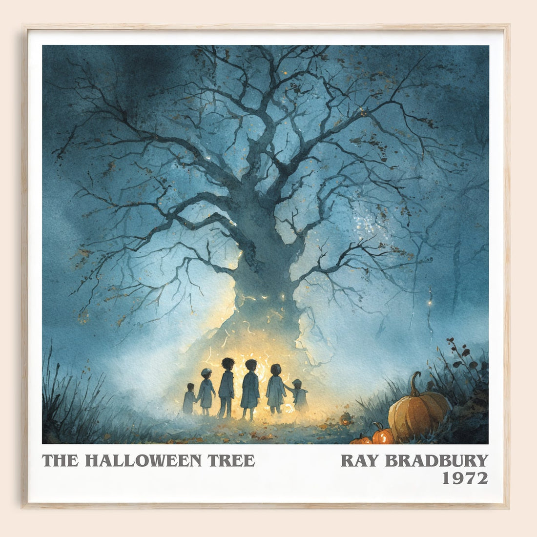 The Halloween Tree literary book poster by Ray Bradbury – framed literary art print