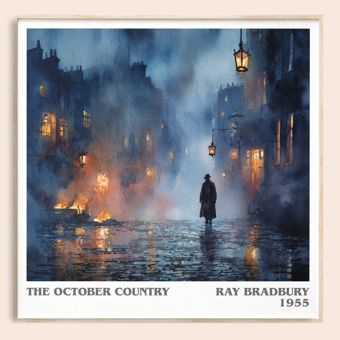 The October Country literary book poster by Ray Bradbury – framed literary art print