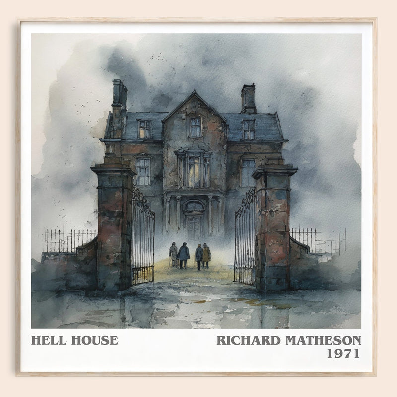 Hell House literary book poster by Richard Matheson – framed literary art print