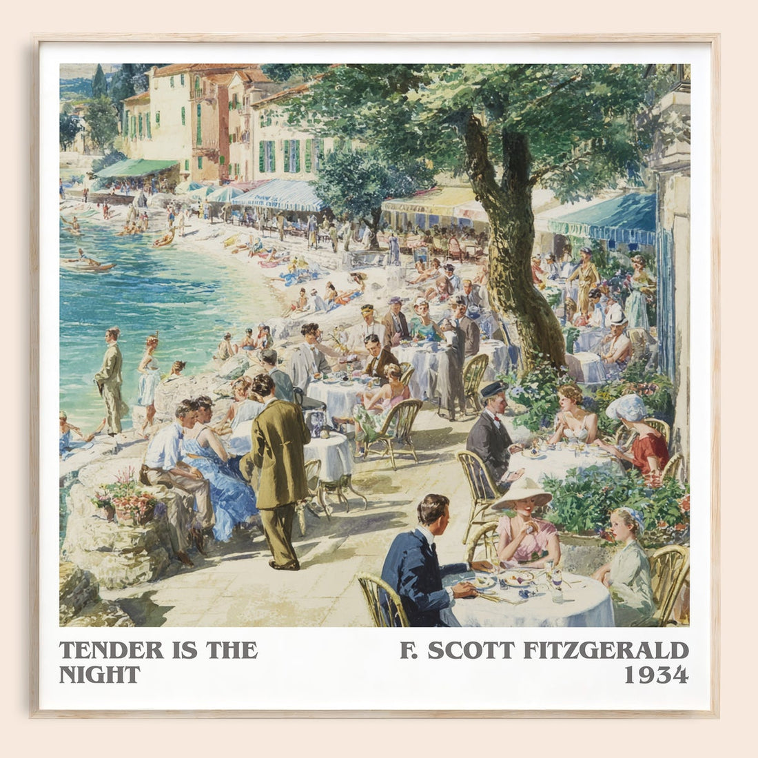 Tender Is the Night literary book poster by F. Scott Fitzgerald – framed literary art print