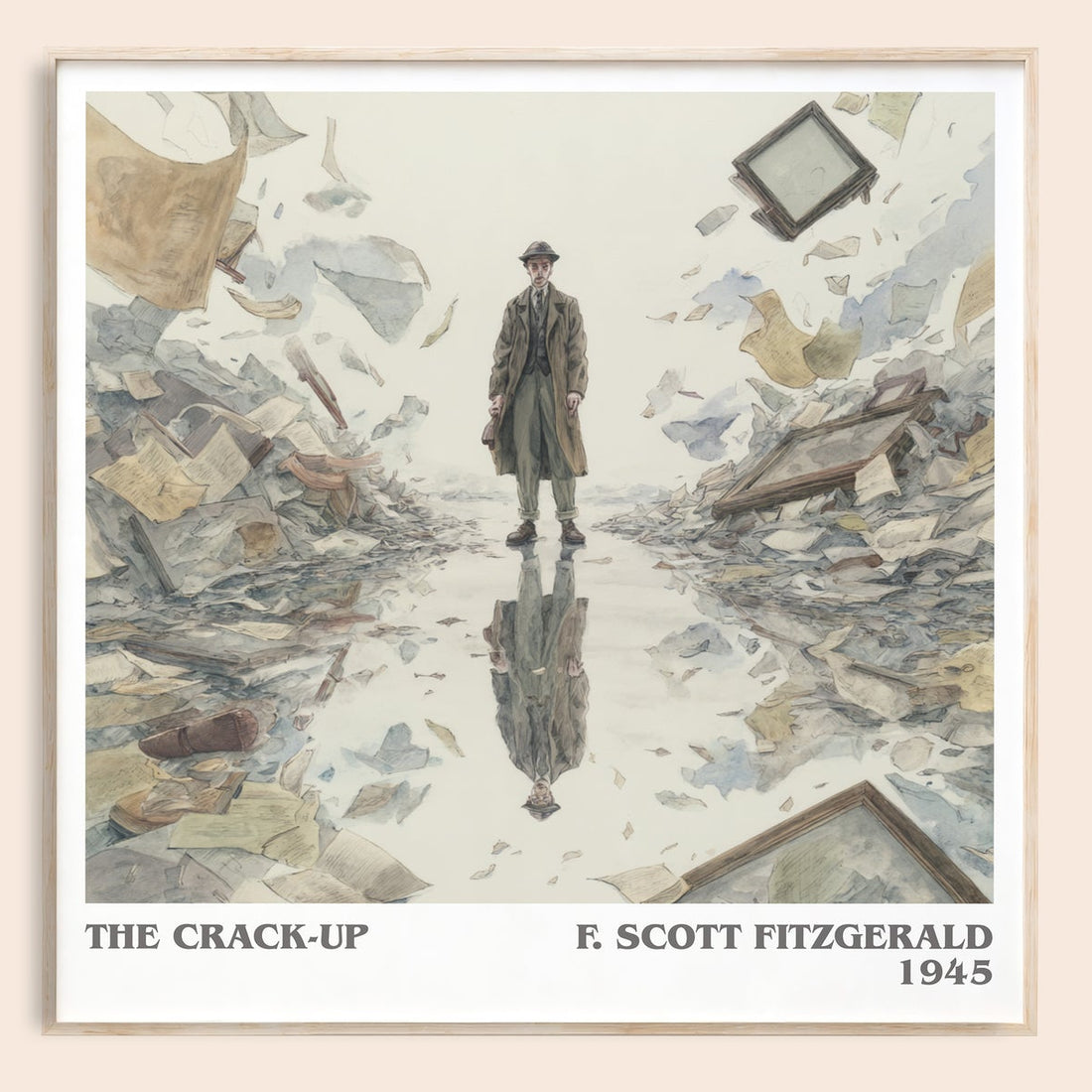 The Crack-Up literary book poster by F. Scott Fitzgerald – framed literary art print