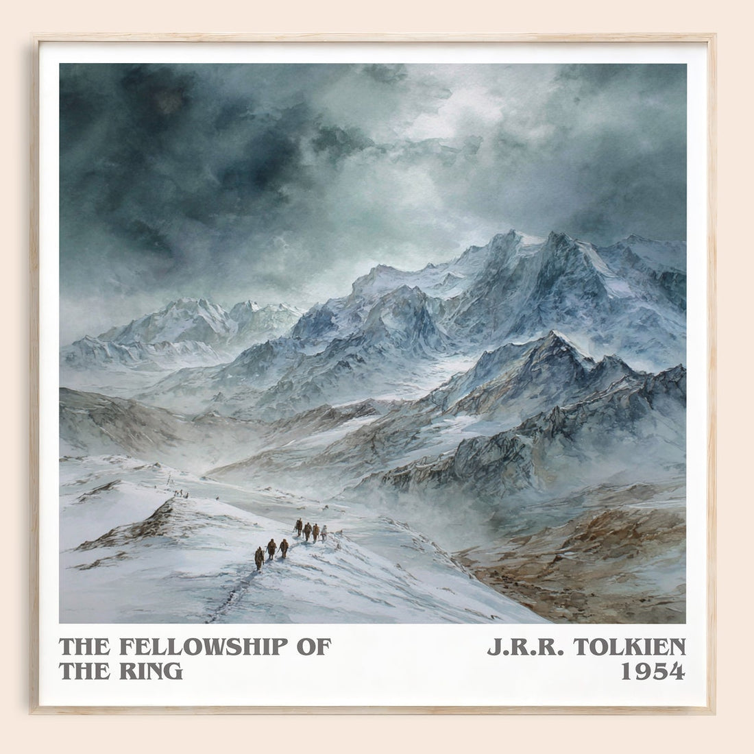 The Fellowship Of The Ring literary book poster by J.R.R. Tolkien – framed literary art print