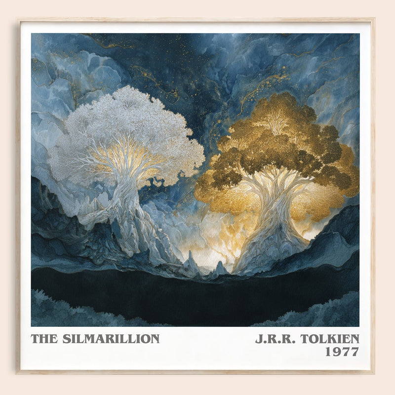 The Silmarillion literary book poster by J. R. R. Tolkien – framed literary art print