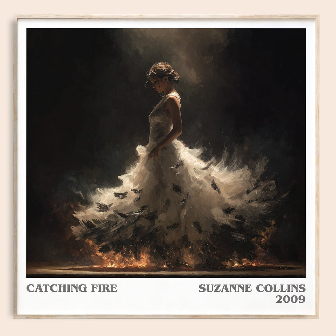 Catching Fire literary book poster by Suzanne Collins – framed literary art print