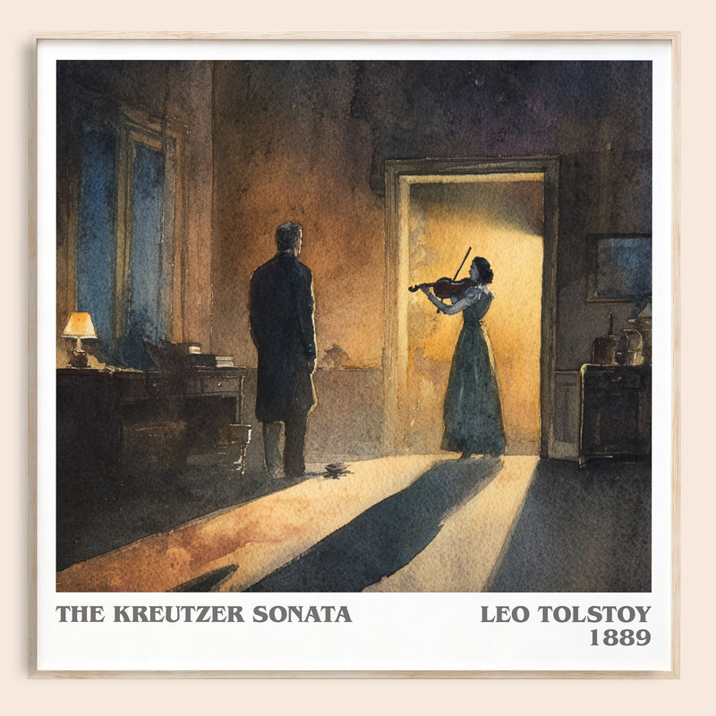 The Kreutzer Sonata literary book poster by Leo Tolstoy – framed literary art print
