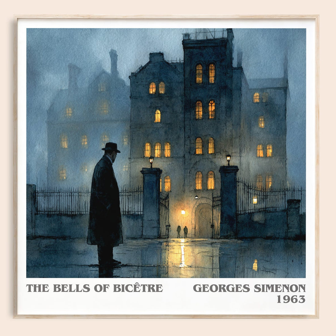 The Bells of Bicêtre literary book poster by Georges Simenon – framed literary art print