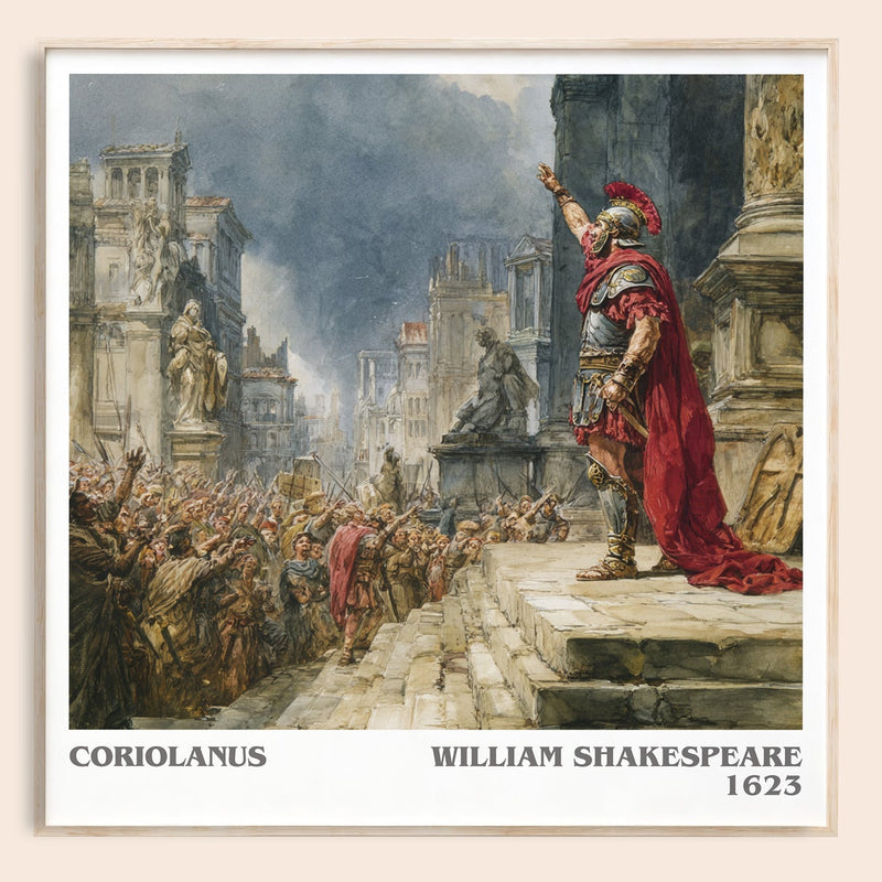 Coriolanus literary book poster by William Shakespeare – framed literary art print
