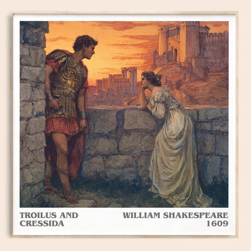 Troilus and Cressida literary book poster by William Shakespeare – framed literary art print